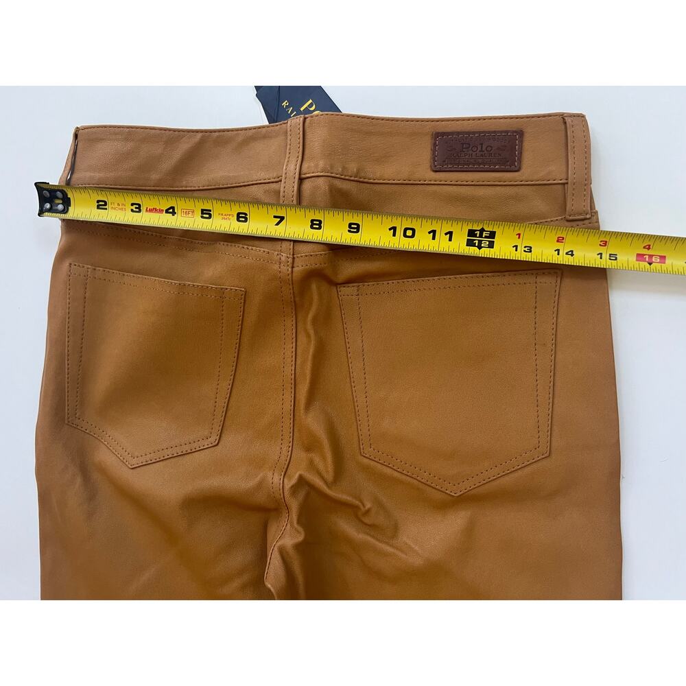 Polo Ralph Lauren Women's Lambskin Leather Legging Jeans Pants Brown Size 4 $998 - Picture 11 of 16